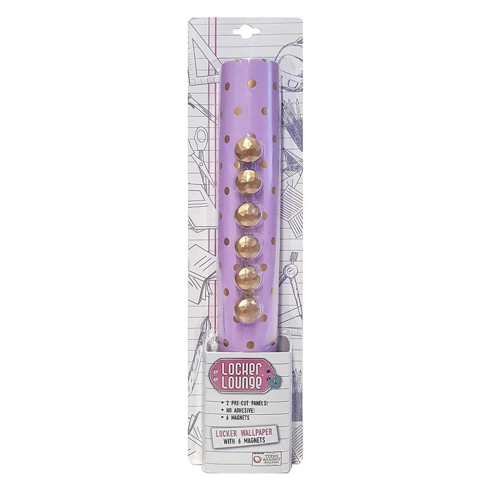 Locker Lounge™ Dotted Wallpaper With Magnets, Pack Of 2 sheets - purple & gold